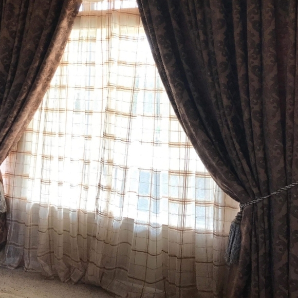 2x 130"L Custom Sheer Curtains - Picture 1 of 11